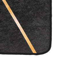 Teppich Waschbar Schwarz und Golden 80x300 cm Rutschfest