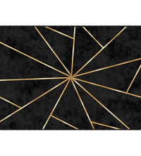 Teppich Waschbar Schwarz und Golden 160x230 cm Rutschfest