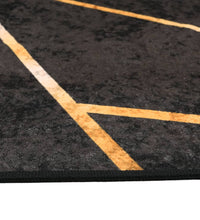 Teppich Waschbar Schwarz und Golden 160x230 cm Rutschfest