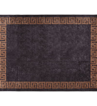 Teppich Waschbar Schwarz und Golden 400x300 cm Rutschfest