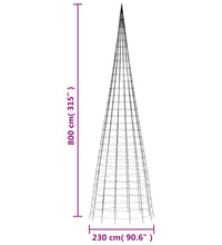 LED-Weihnachtsbaum für Fahnenmast 3000 LEDs Blau 800 cm