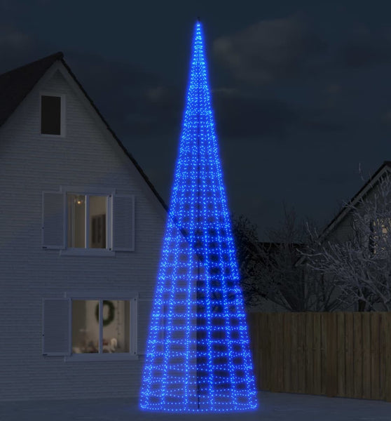 LED-Weihnachtsbaum für Fahnenmast 3000 LEDs Blau 800 cm