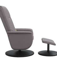 Massagesessel mit Fußhocker Grau Kunstleder