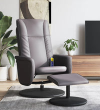 Massagesessel mit Fußhocker Grau Kunstleder
