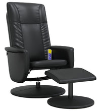 Massagesessel mit Fußhocker Schwarz Kunstleder