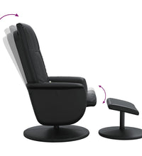 Massagesessel mit Fußhocker Schwarz Kunstleder