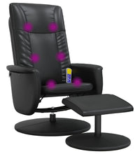 Massagesessel mit Fußhocker Schwarz Kunstleder