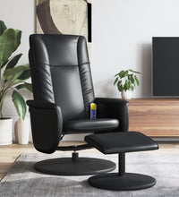 Massagesessel mit Fußhocker Schwarz Kunstleder
