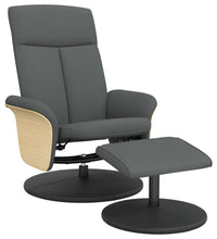 Relaxsessel mit Fußhocker Dunkelgrau Stoff