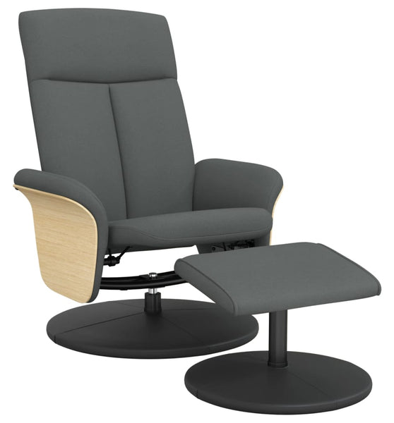Relaxsessel mit Fußhocker Dunkelgrau Stoff
