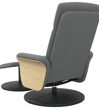 Relaxsessel mit Fußhocker Dunkelgrau Stoff