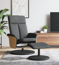 Relaxsessel mit Fußhocker Dunkelgrau Stoff