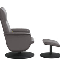 Massagesessel mit Fußhocker Grau Kunstleder