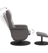 Massagesessel mit Fußhocker Grau Kunstleder