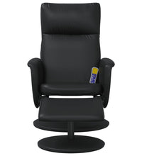 Massagesessel mit Fußhocker Schwarz Kunstleder