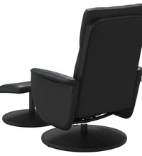 Massagesessel mit Fußhocker Schwarz Kunstleder