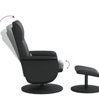 Massagesessel mit Fußhocker Schwarz Kunstleder