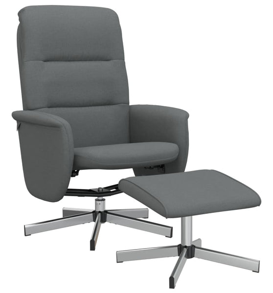 Relaxsessel mit Hocker Dunkelgrau Stoff