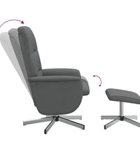 Relaxsessel mit Hocker Dunkelgrau Stoff