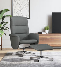 Relaxsessel mit Hocker Dunkelgrau Stoff