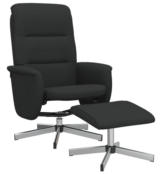 Relaxsessel mit Hocker Schwarz Stoff