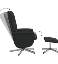 Relaxsessel mit Hocker Schwarz Stoff