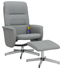 Massagesessel mit Fußhocker Hellgrau Stoff