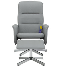 Massagesessel mit Fußhocker Hellgrau Stoff