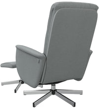 Massagesessel mit Fußhocker Hellgrau Stoff