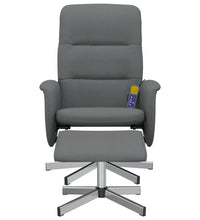 Massagesessel mit Fußhocker Dunkelgrau Stoff