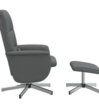 Massagesessel mit Fußhocker Dunkelgrau Stoff