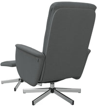 Massagesessel mit Fußhocker Dunkelgrau Stoff
