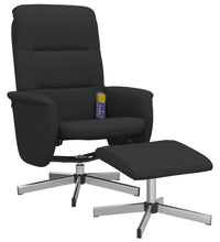 Massagesessel mit Fußhocker Schwarz Stoff