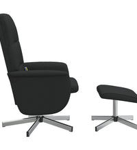 Massagesessel mit Fußhocker Schwarz Stoff