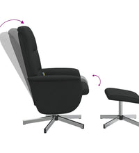 Massagesessel mit Fußhocker Schwarz Stoff