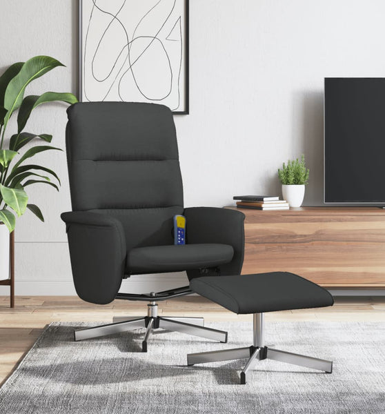 Massagesessel mit Fußhocker Schwarz Stoff