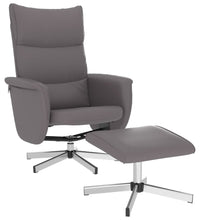 Relaxsessel mit Fußhocker Grau Kunstleder