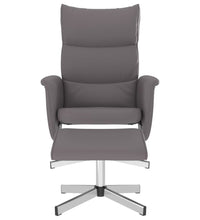 Relaxsessel mit Fußhocker Grau Kunstleder