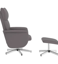 Relaxsessel mit Fußhocker Grau Kunstleder