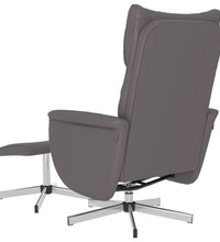 Relaxsessel mit Fußhocker Grau Kunstleder