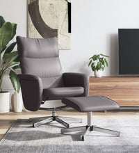 Relaxsessel mit Fußhocker Grau Kunstleder