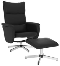 Relaxsessel mit Fußhocker Schwarz Kunstleder
