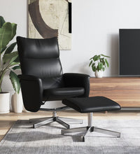 Relaxsessel mit Fußhocker Schwarz Kunstleder
