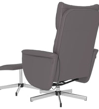 Massagesessel mit Fußhocker Grau Kunstleder