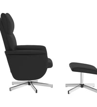 Massagesessel mit Fußhocker Schwarz Kunstleder