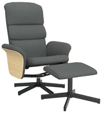 Relaxsessel mit Fußhocker Dunkelgrau Stoff