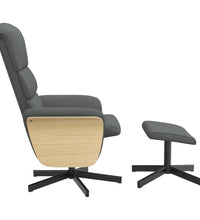 Relaxsessel mit Fußhocker Dunkelgrau Stoff
