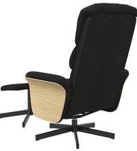 Relaxsessel mit Fußhocker Schwarz Stoff