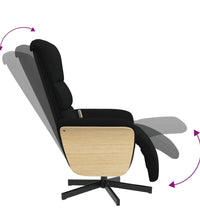 Massagesessel mit Fußteil Schwarz Stoff