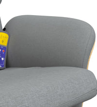 Massagesessel mit Fußhocker Hellgrau Stoff